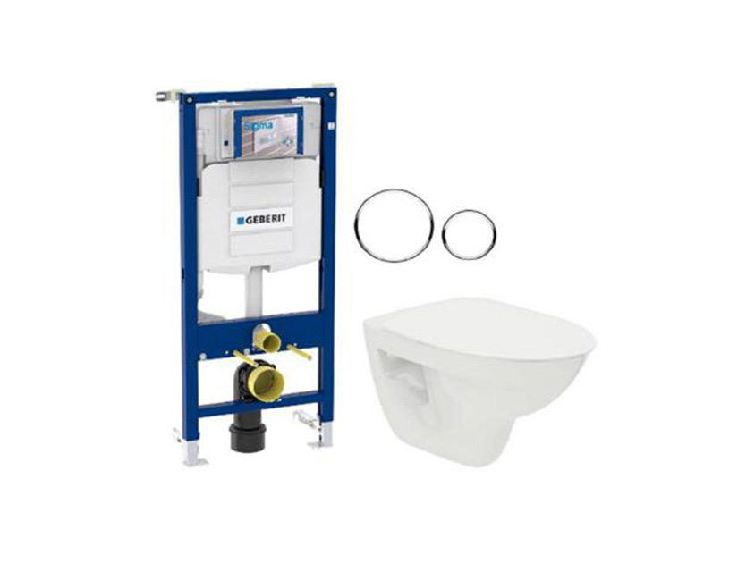 Duofixspira paket med toalett, spolknapp och fixtur